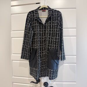 Women's Black and White Checkered Coat. Worn once.